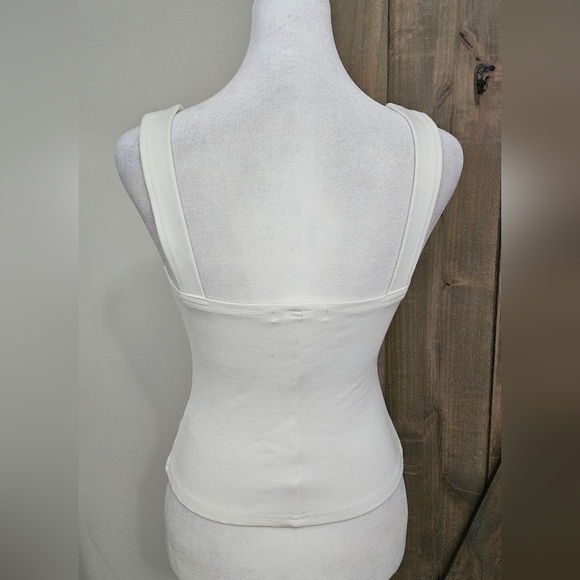 CLOUD Ten White Notched Cropped Bustier Tank Top. Size Small - Picture 16 of 16